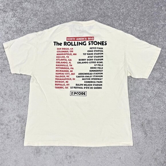 The Rolling Stone Zip Code T-Shirt Men's XL 2015 Pullover Double Sided Beige - Picture 8 of 10